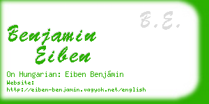 benjamin eiben business card