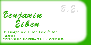 benjamin eiben business card